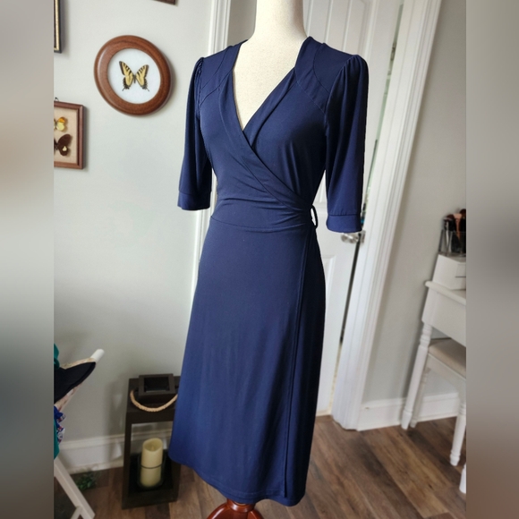 Merona Deep Blue Long Sleeve Dress - Picture 1 of 3